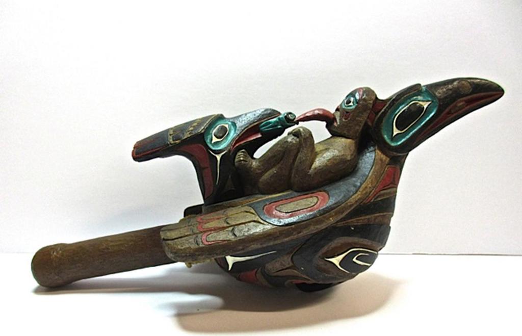 Northwest Coast - Carved And Painted Rattle