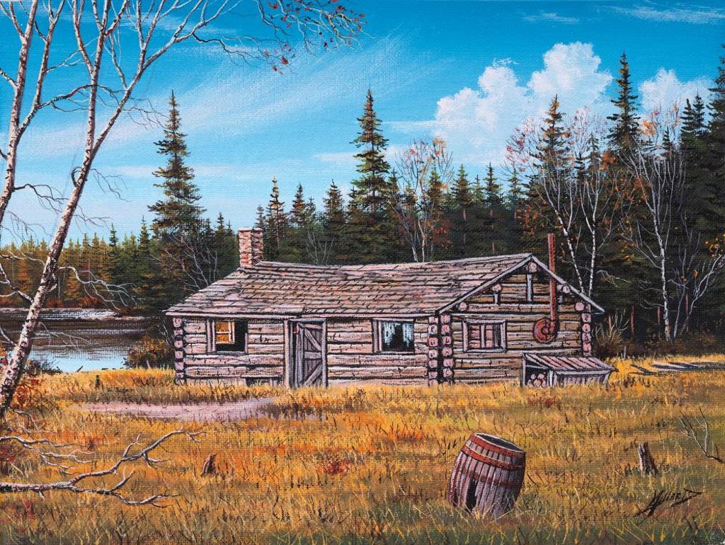 Bob Millard (1947-2014) - Untitled - Log Cabin by the Lake