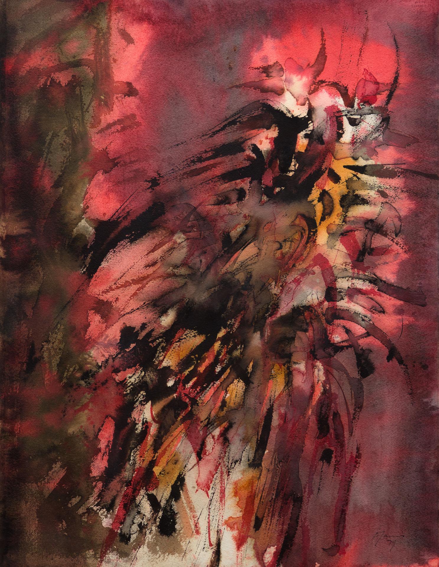 Donald Alvin Jarvis (1923-2001) - Red Bird Variation I, 1979