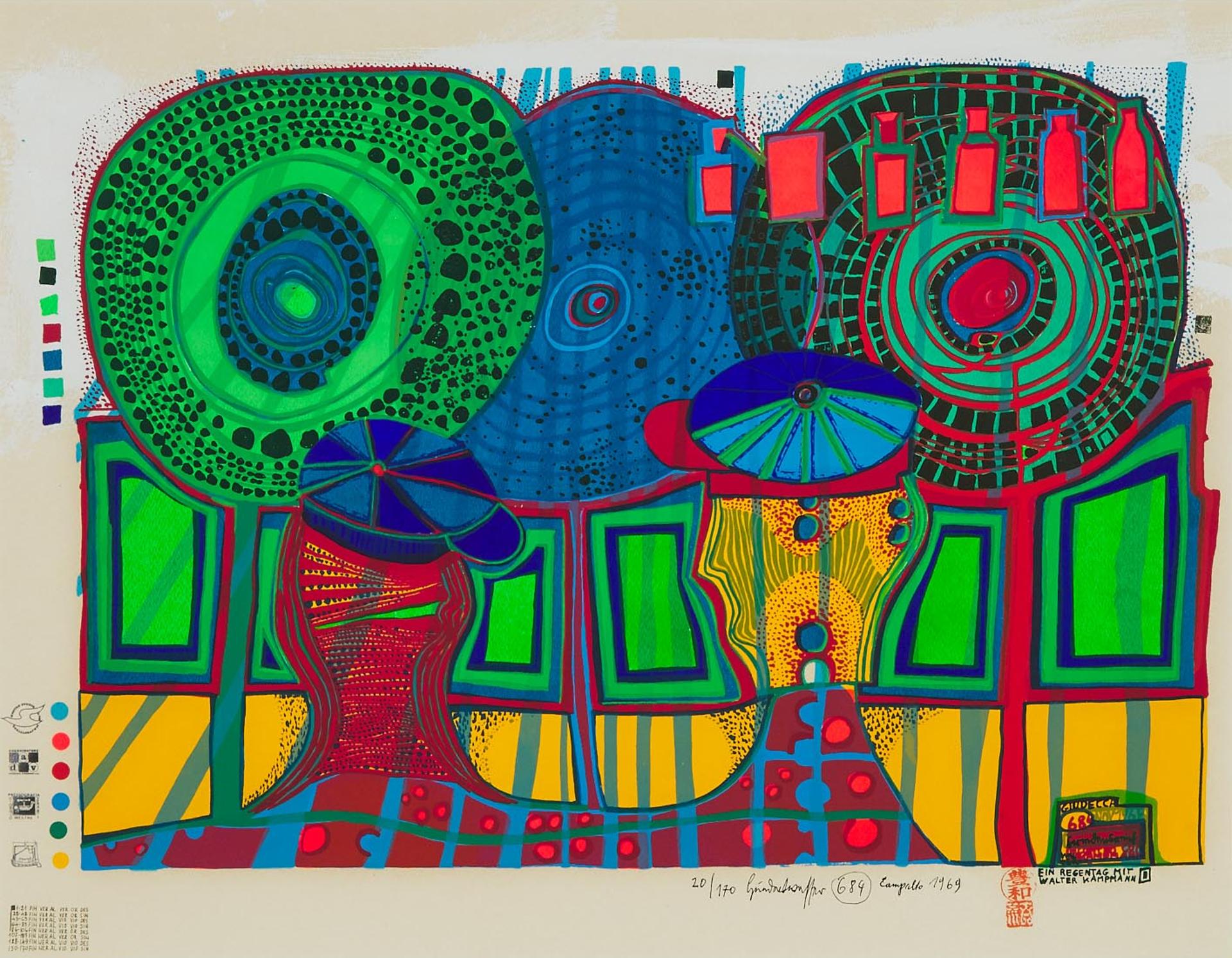 Friedensreich Hundertwasser (1928-2000) - Ein Regentag Mit Walter Kampmann, 1969 [koschatzky, 36 ]