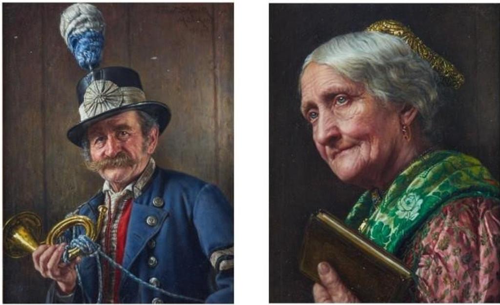 Ernst Schmitz (1859-1917) - Pair of Bavarian Portraits