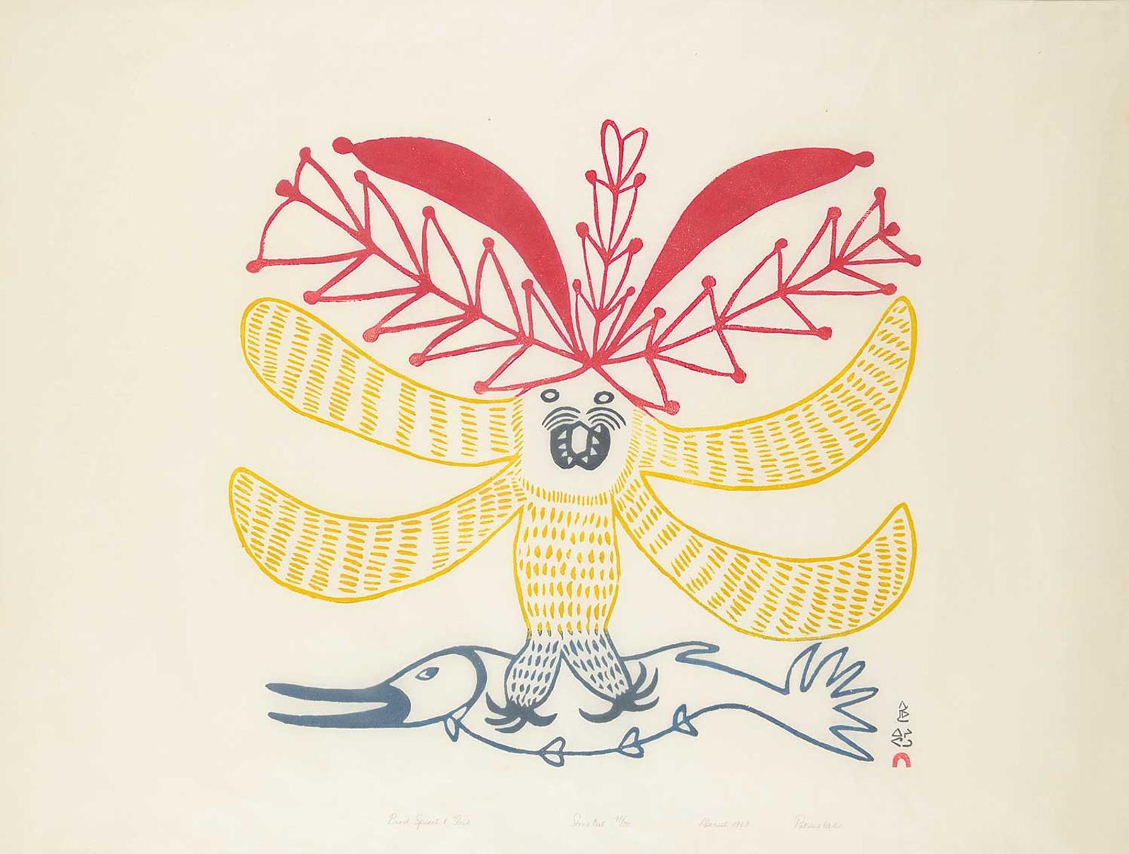 Pitseolak - Bird Spirit and Fish  #48/50