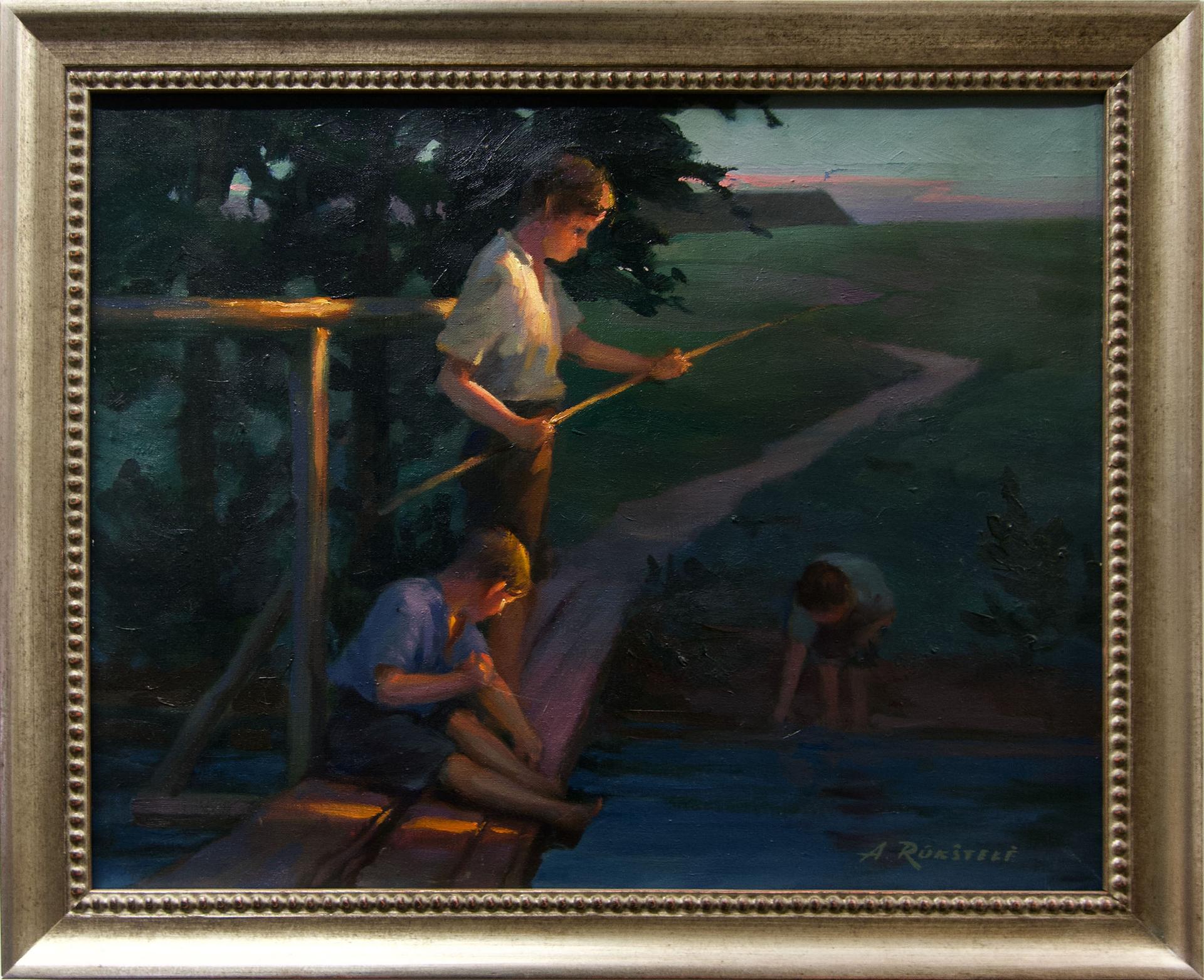 Antanas Rukštele - Untitled (Twilight Fishing)