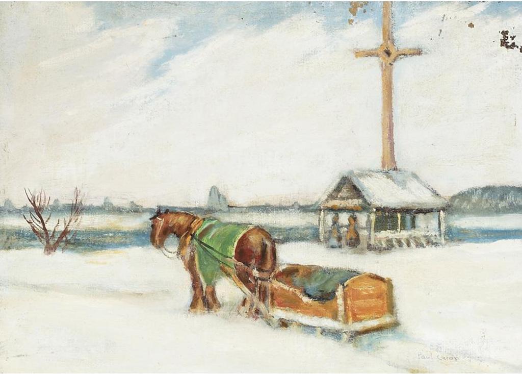 Paul Archibald Octave Caron (1874-1941) - Horse Pulling Sleigh