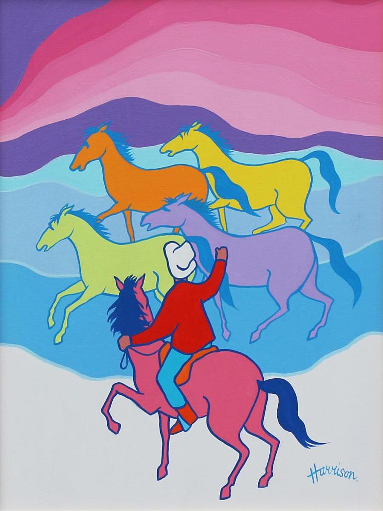 Ted Harrison (1926-2015) - The Round Up; 1992