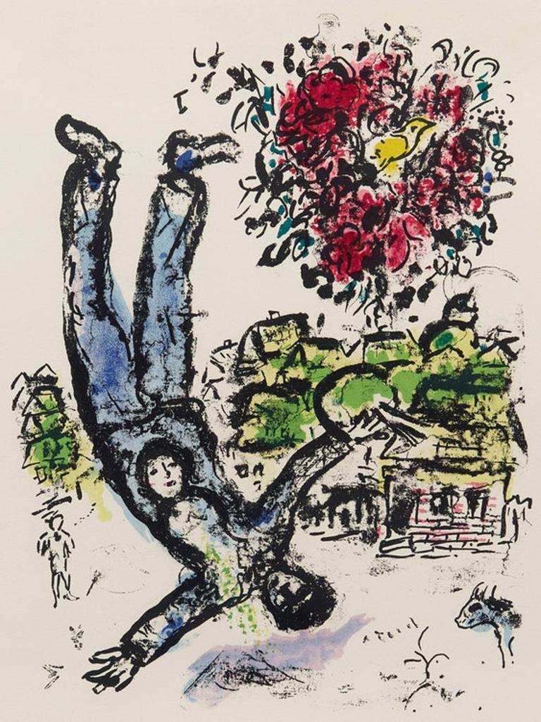 Marc Chagall (1887-1985) - Le Bouquet de l'artiste, 1964 [Mourlot, 410]