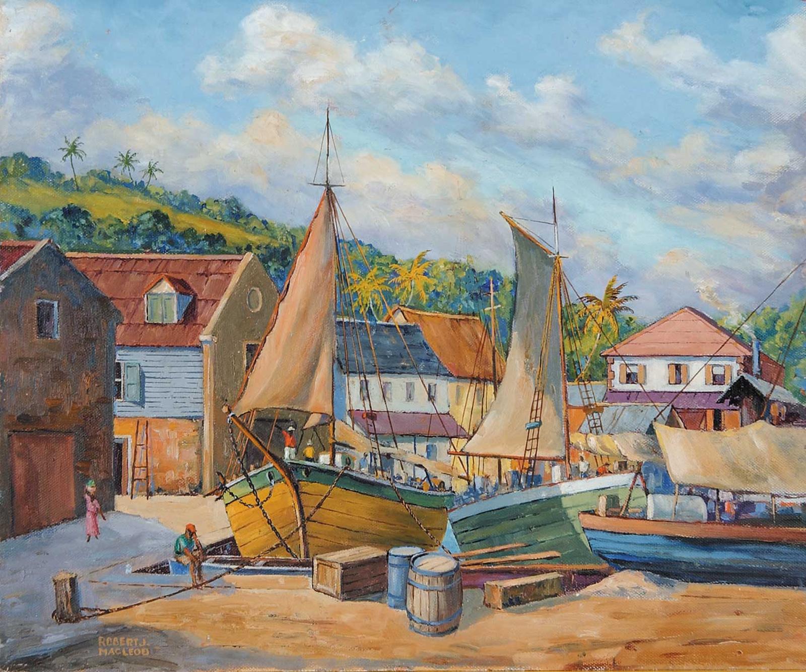 Robert James MacLeod (1889-1977) - A West Indian Wharf