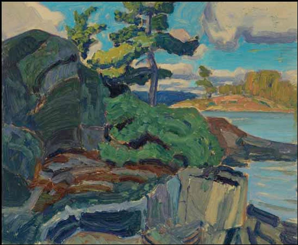 James Edward Hervey (J.E.H.) MacDonald (1873-1932) - Rocky Shore, Sturgeon Bay (Georgian Bay near Pointe-au-Baril)