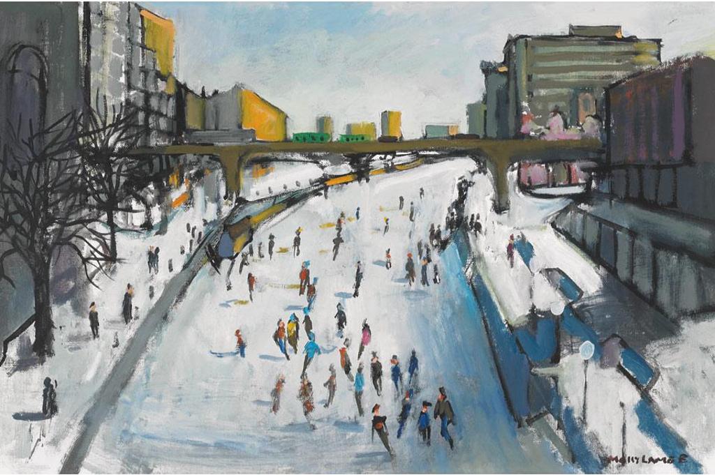 Molly Joan Lamb Bobak (1922-2014) - Skaters On The Rideau Canal, Ottawa