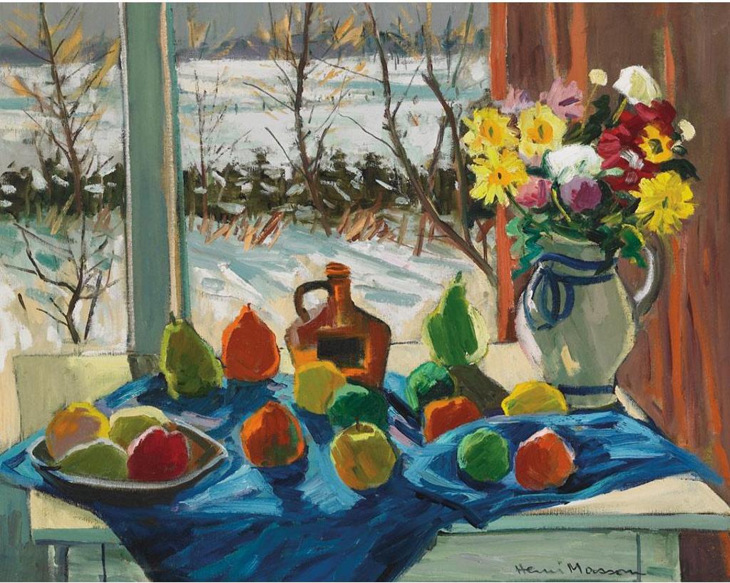 Henri Leopold Masson (1907-1996) - Still Life Of Fruit And Flowers By A Window