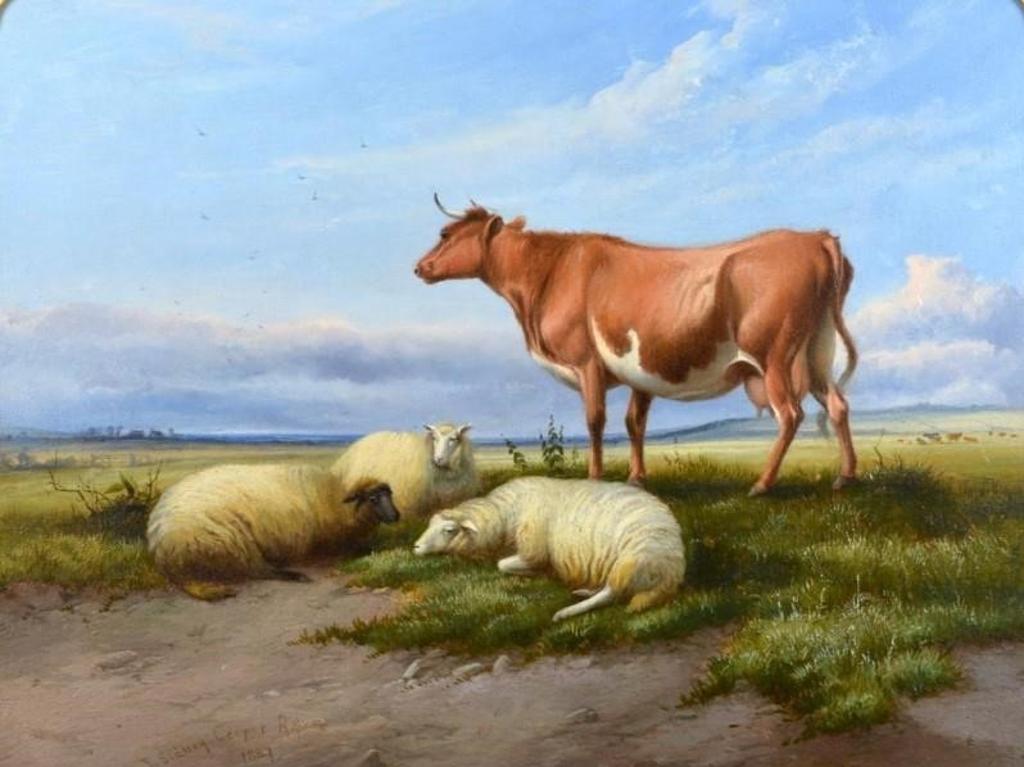 Thomas Sydney Cooper (1803-1902) - Sheep and Cattle Resting in a Field