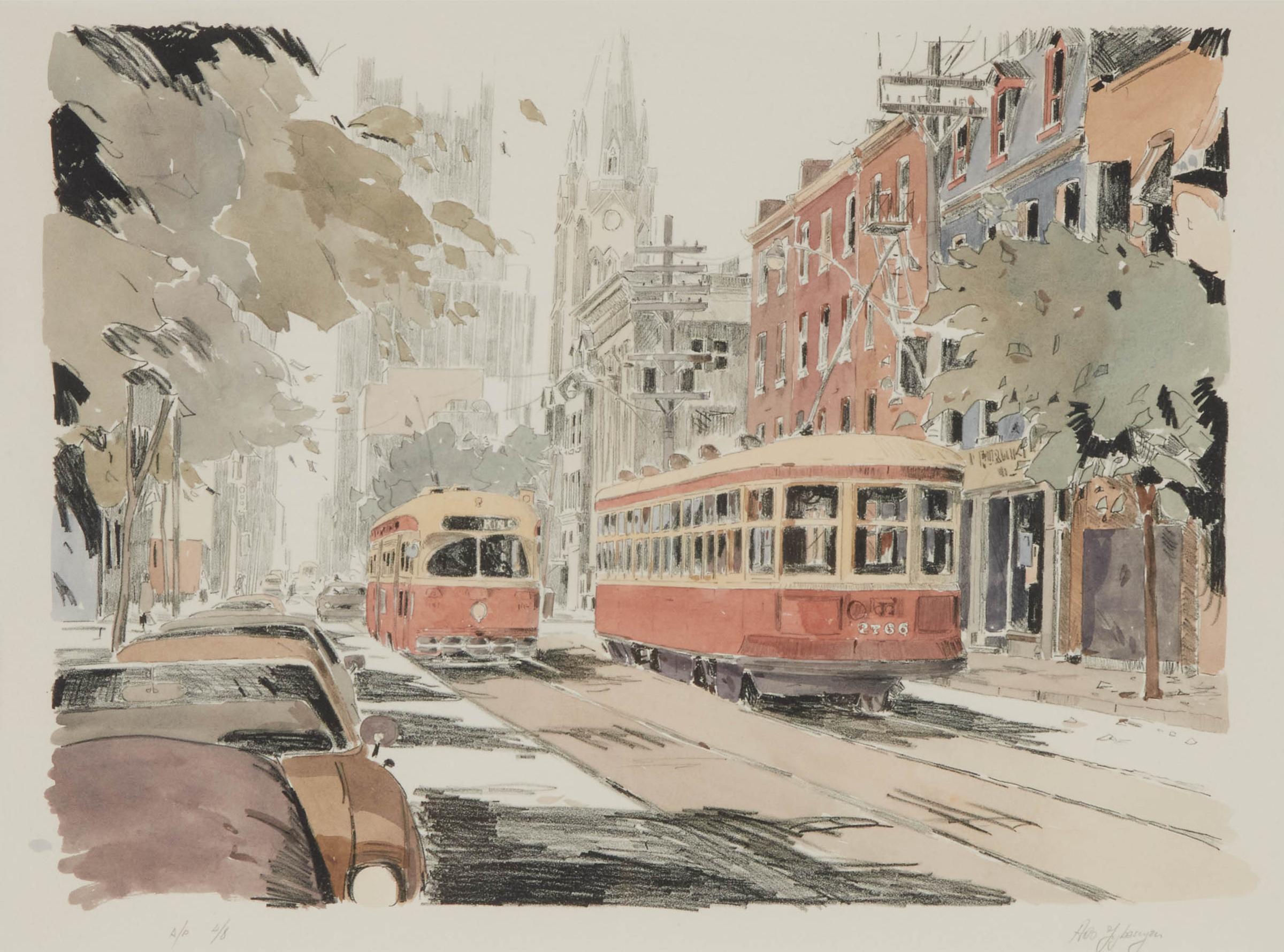 Arto Yuzbasiyan (1948) - Untitled (Toronto Streetcars)