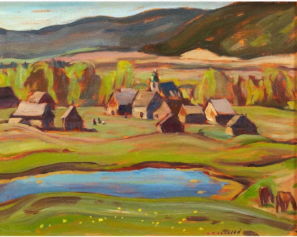 Alexander Young (A. Y.) Jackson (1882-1974) - Indian Village, 150 Mile House, B.C., May 1949