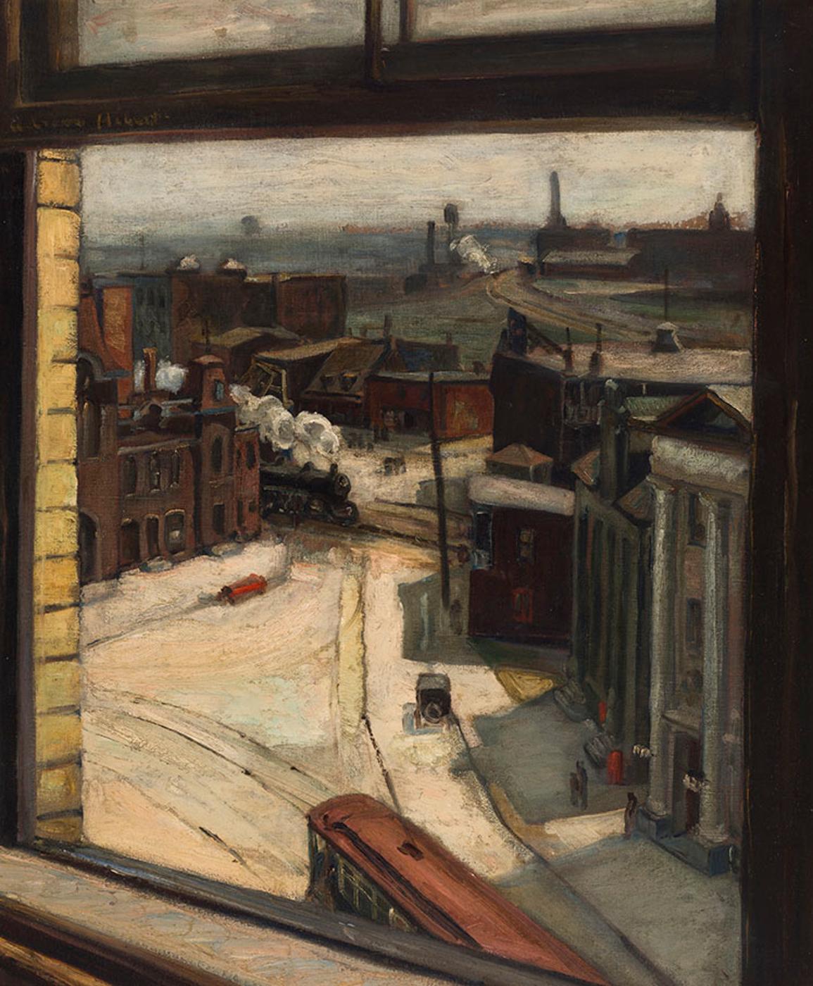 Adrien Hébert (1890-1967) - View of Montreal from a Window