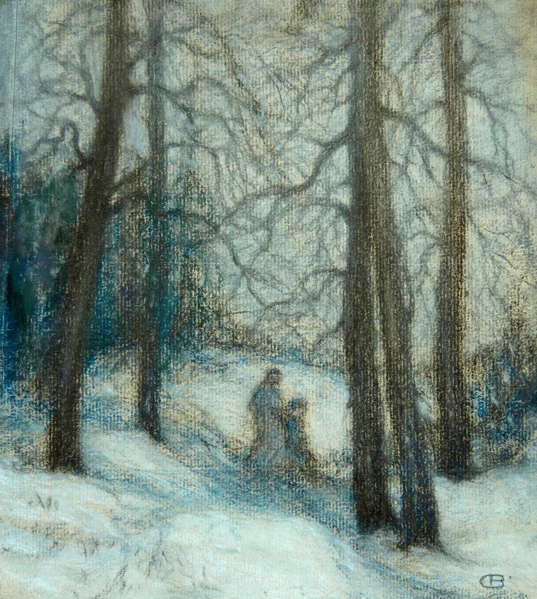 Charles Ernest de Belle (1873-1939) - Coming home at twilight, winter