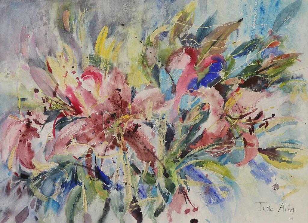 Jutta Alig (1938-2010) - Untitled, Floral Arrangement with Tiger Lilies