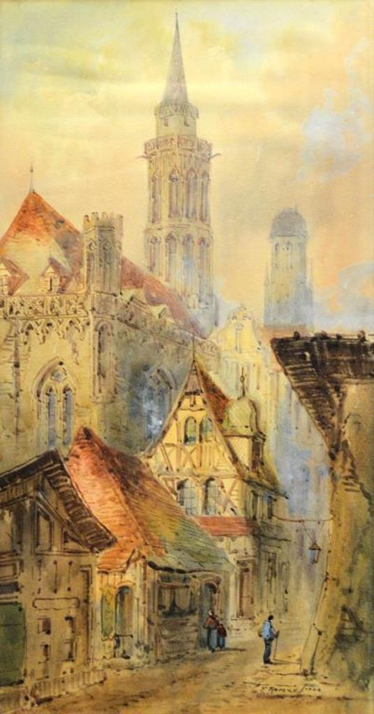 Ferneley Ramus - Street scene with cathedral