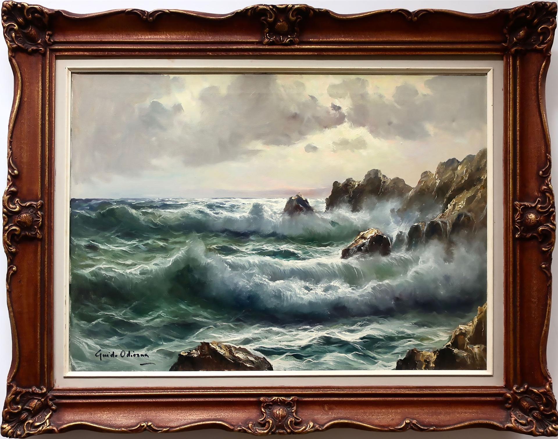 Guido Odierna (1913-1991) - Crashing Waves At Dusk