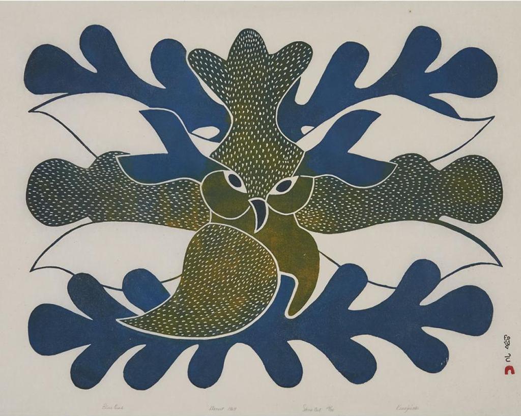 Kenojuak Ashevak (1927-2013) - Blue Owl