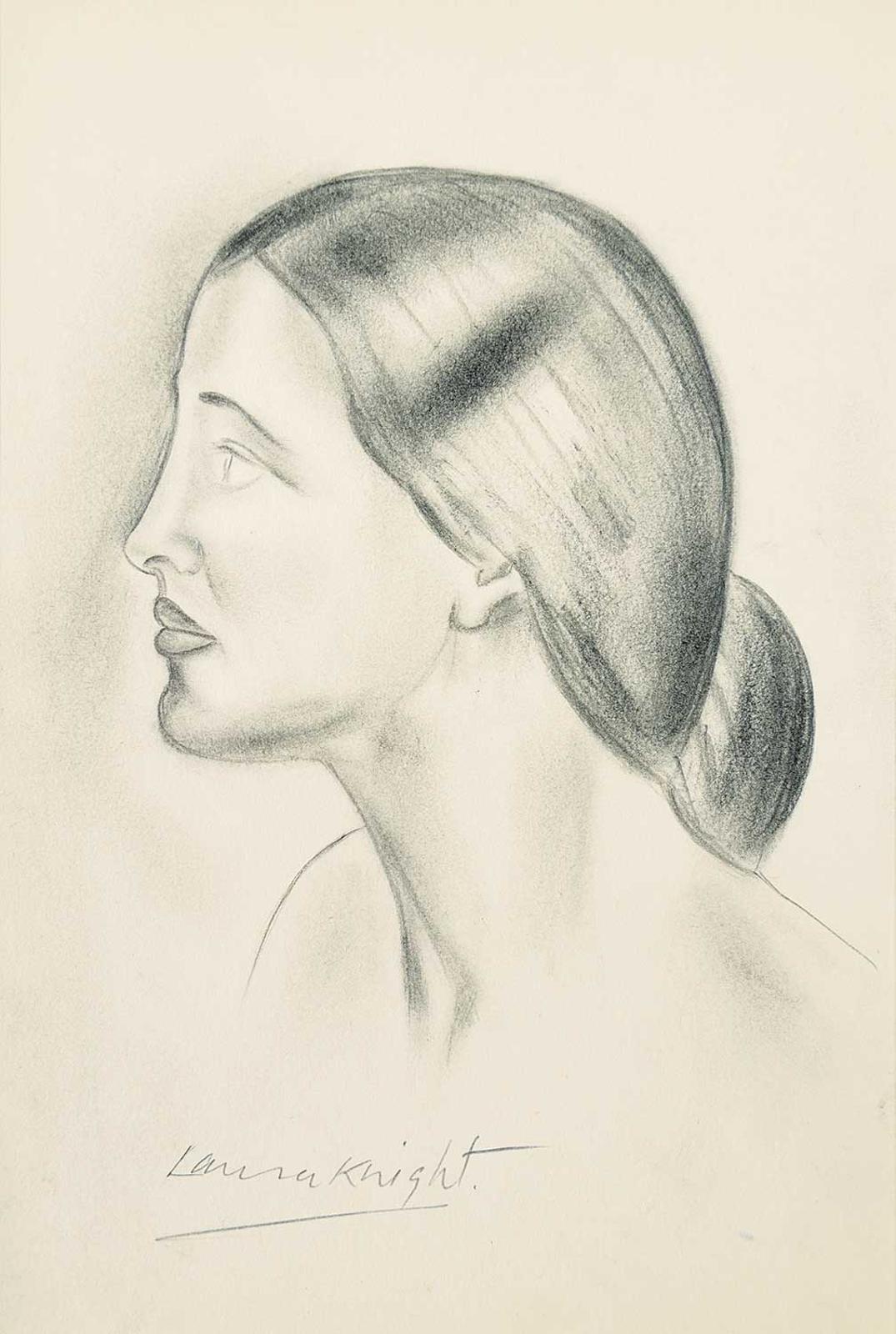 Dame Laura Knight (1877-1970) - Untitled - Profile of a Woman