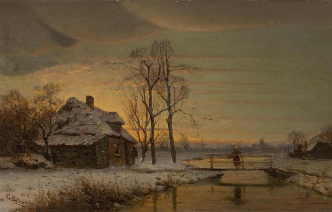 Gijsbertus Pieterse (1847-1878) - Winter Landscape