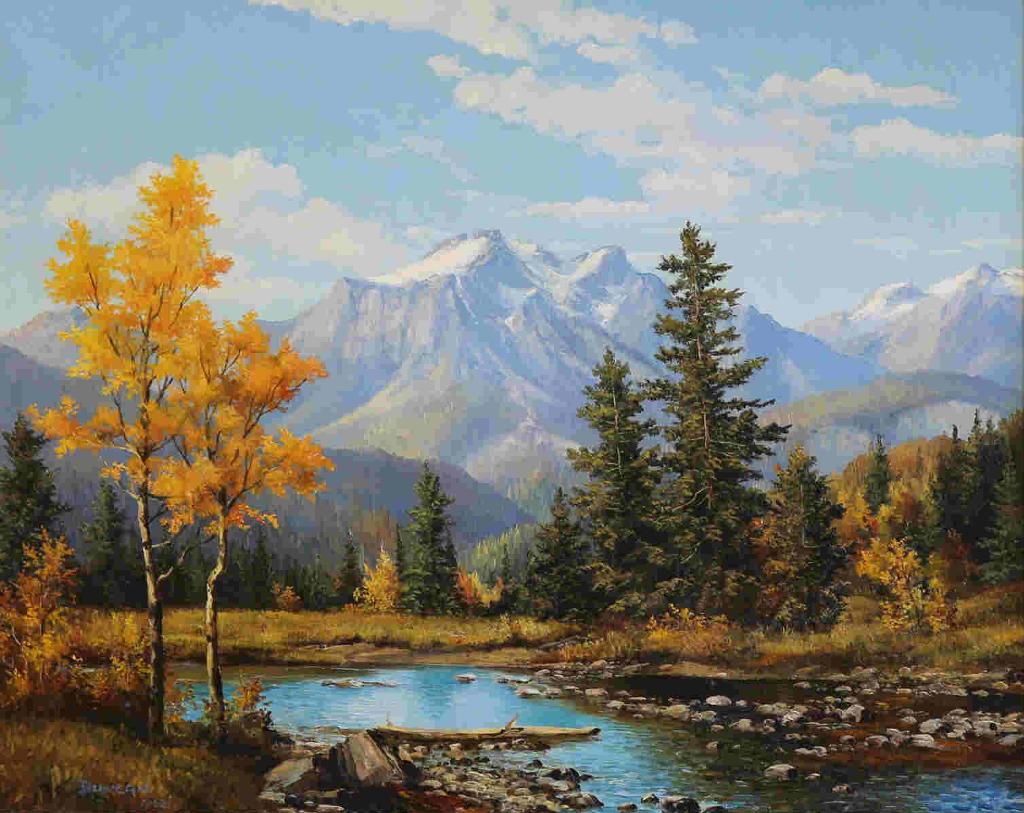 Duncan Mackinnon Crockford (1922-1991) - Autumn Along The Kananaskis, Alta; 1963