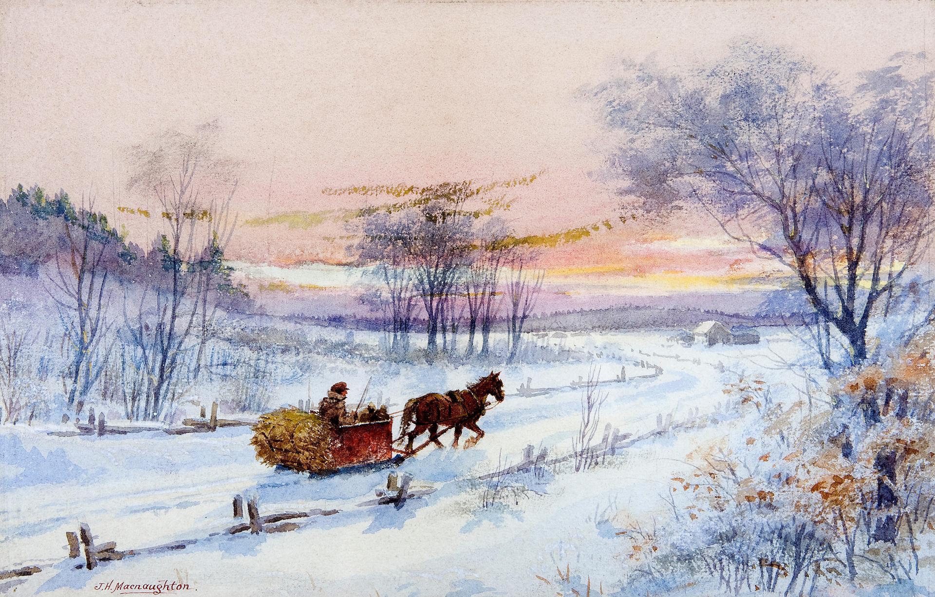 John H. Macnaughton (1876-1899) - Sleigh scene