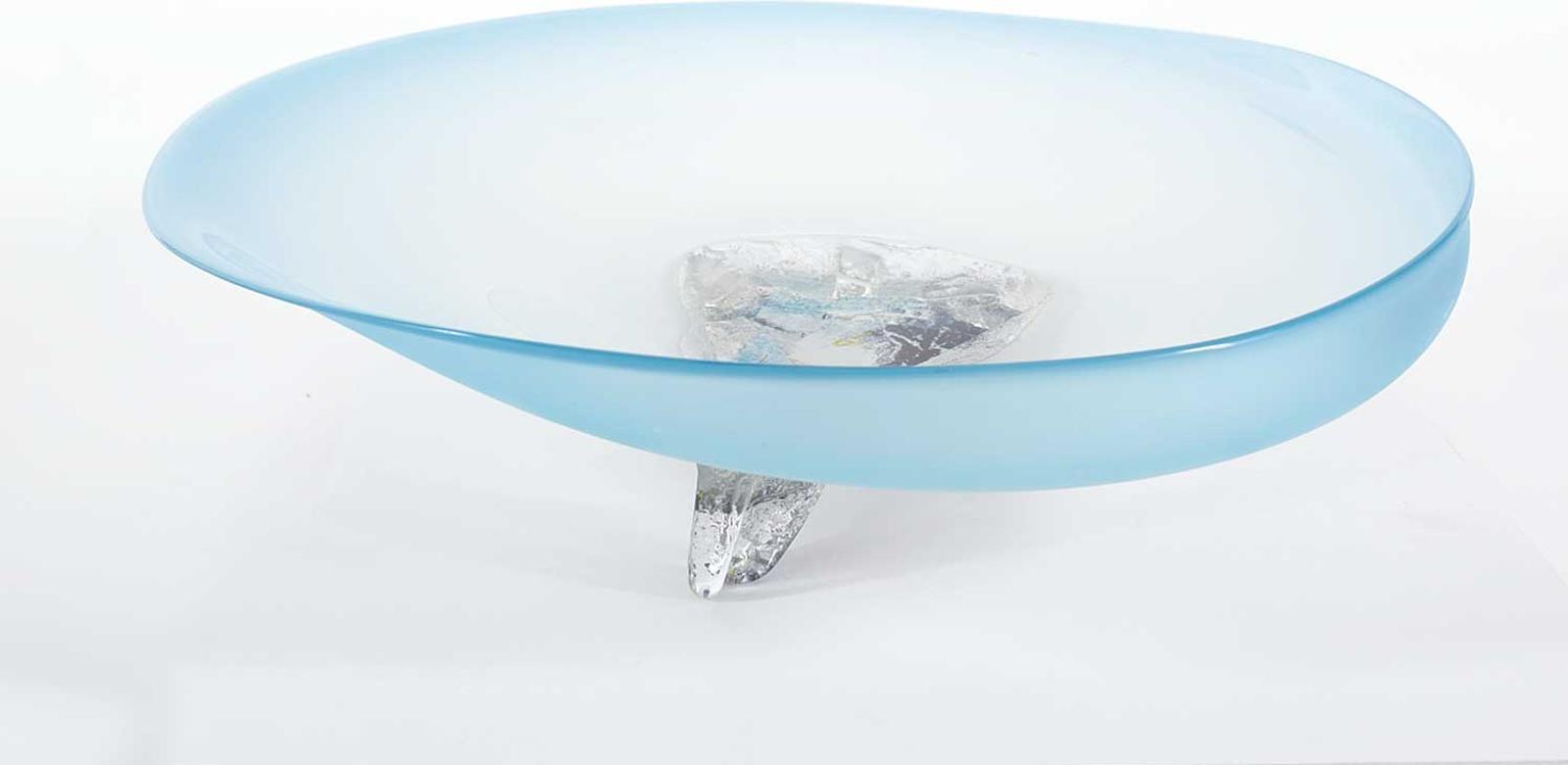 Mark Gibeau - Blue Platter with Free Form Foot
