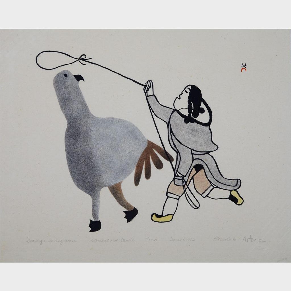 Pitseolak Ashoona (1904-1983) - Snaring A Spring Goose