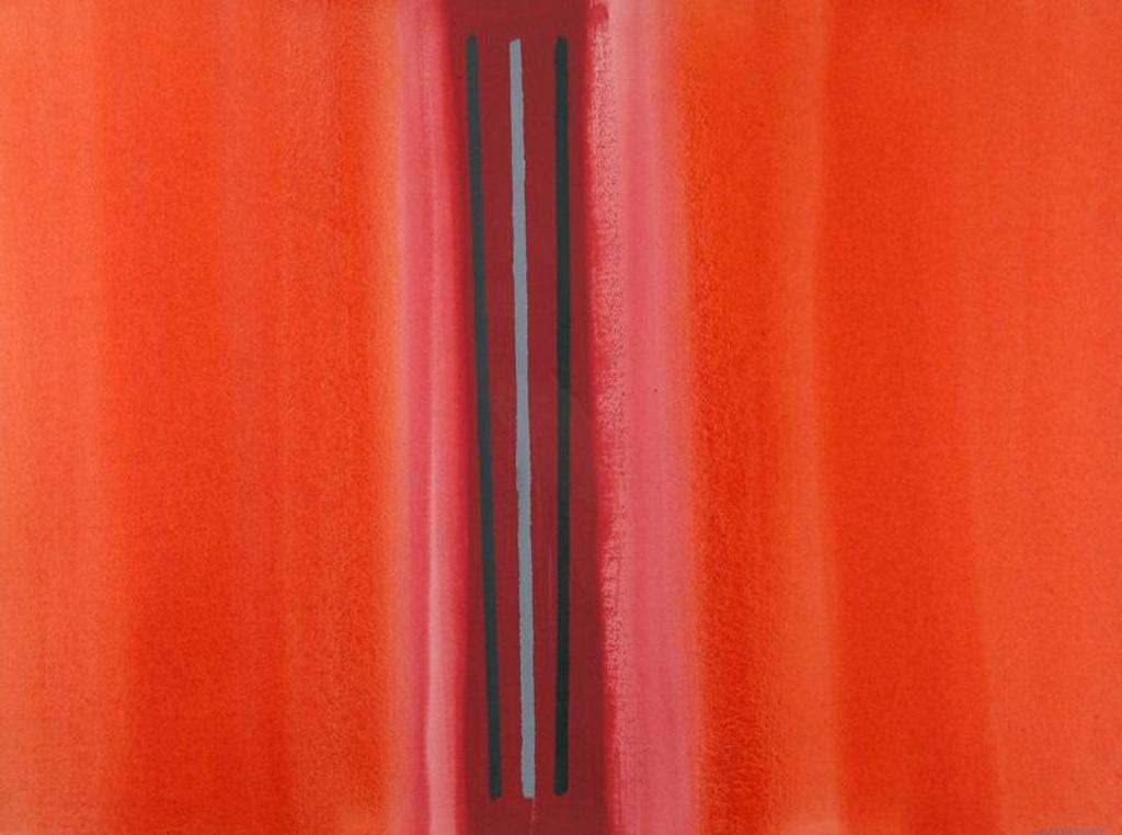 William (Bill) Perehudoff (1918-2013) - Abstract Composition, Vertical Stripes On An Orange Background