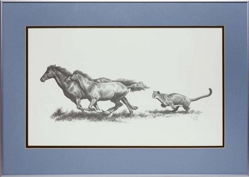 Dwayne Harty (1957) - Untitled - Cougar Chasing Horses