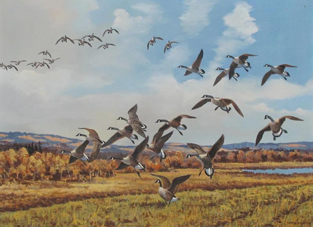 Hugh C. Monahan (1914-1970) - Canada Geese In Flight