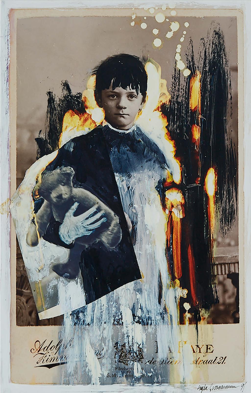 Angela Grossmann (1955) - Untitled (Boy With Flames And Teddy), 1991