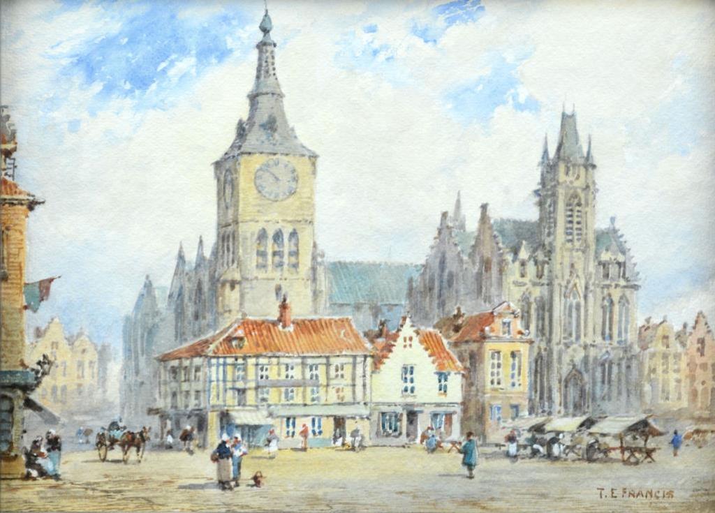 T.E. Francis (1873-1961) - Town Square