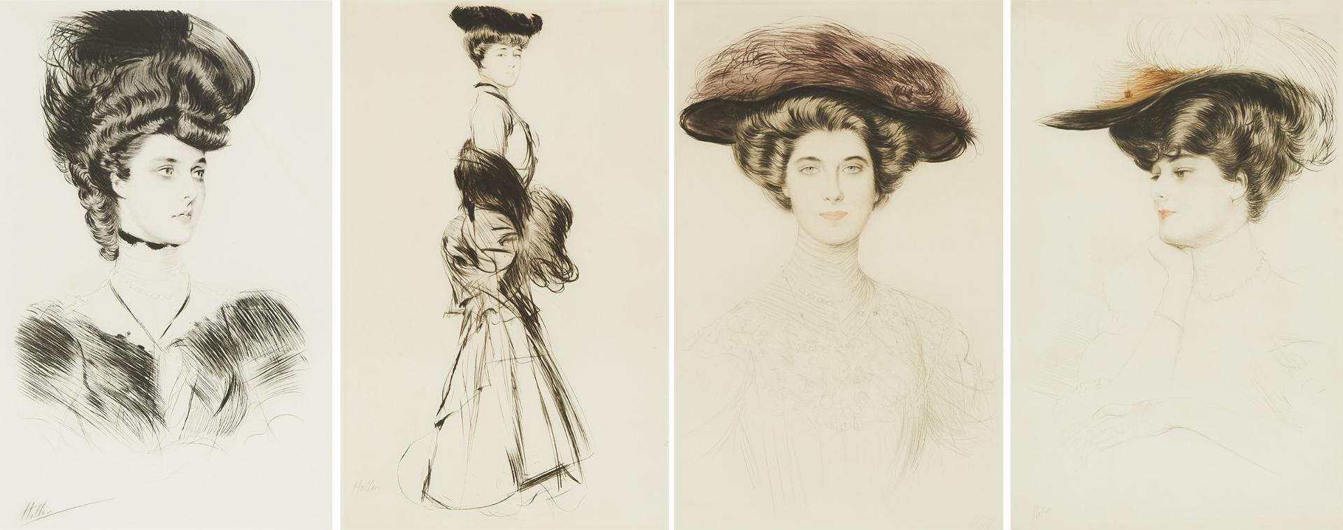 Paul César Helleu (1859-1927) - Four Portraits, Ca. 1895