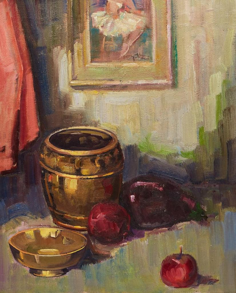 Léo Ayotte (1909-1976) - Still Life with Apples and Eggplant