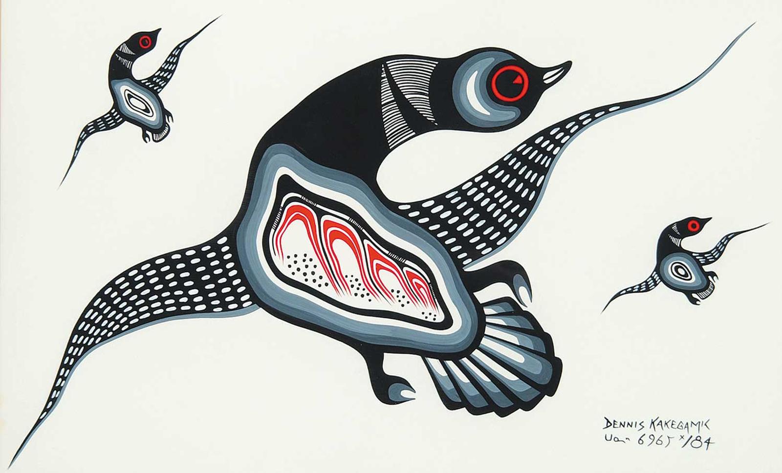 Dennis Kakegamic (1957) - Untitled - Three Birds