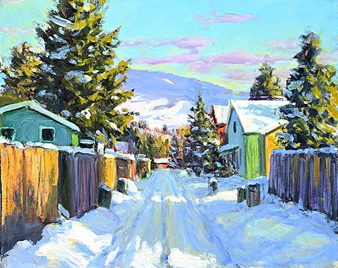 Ron Hedrick (1942) - Untitled - Back Alley in Winter