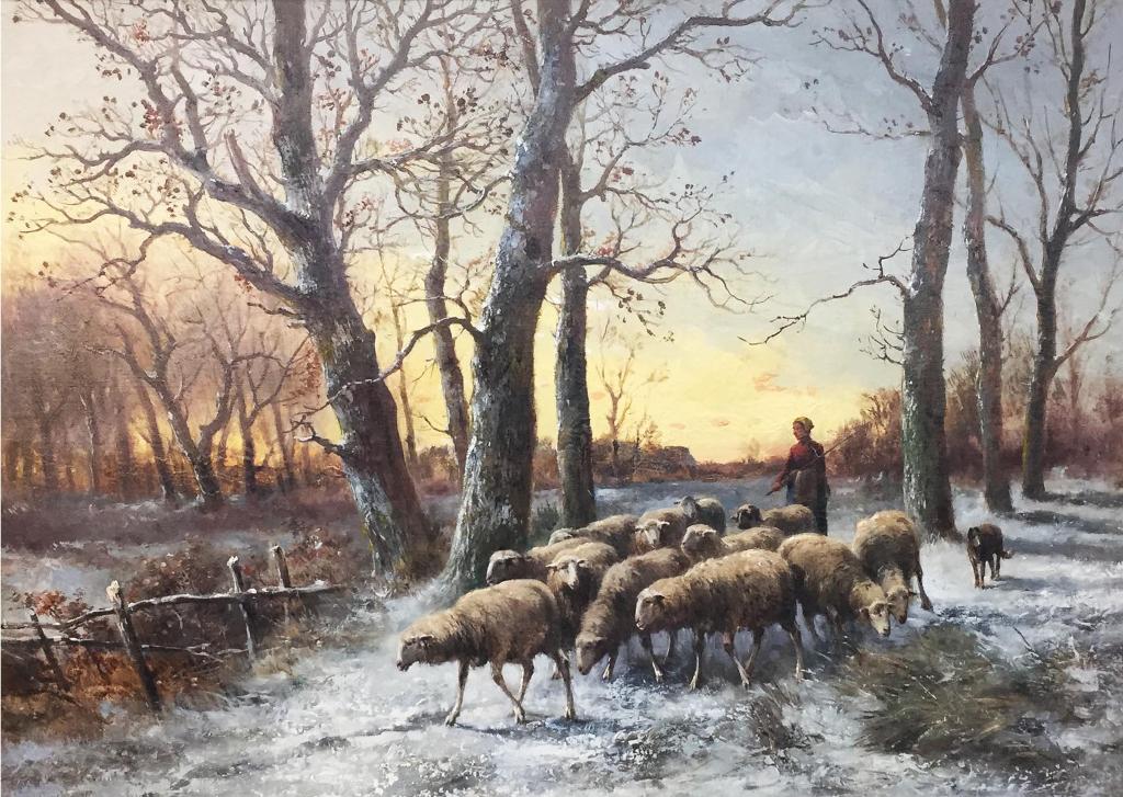 Alexis de Leeuw (1848-1896) - Winter Pastures