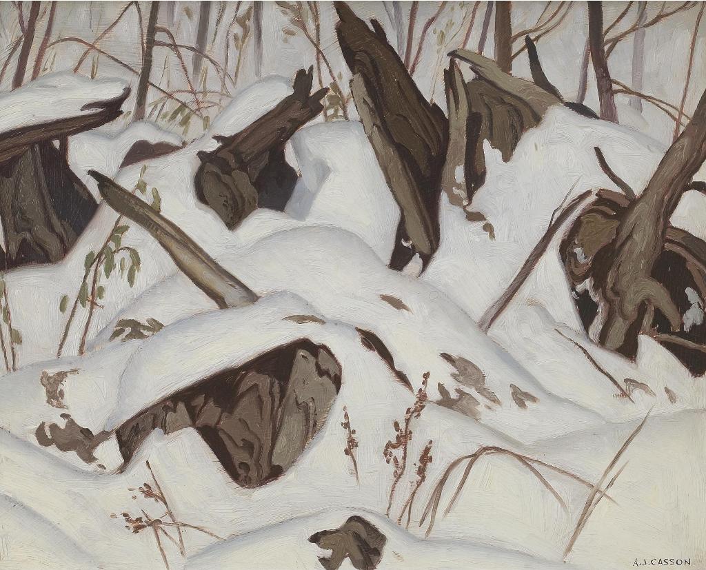 Alfred Joseph (A.J.) Casson (1898-1992) - Stumps And Snow