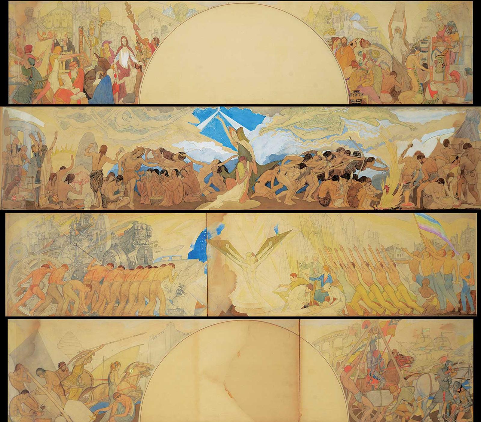 William Andrew Willy Pogany - Untitled - History of the World - Study for a Mural