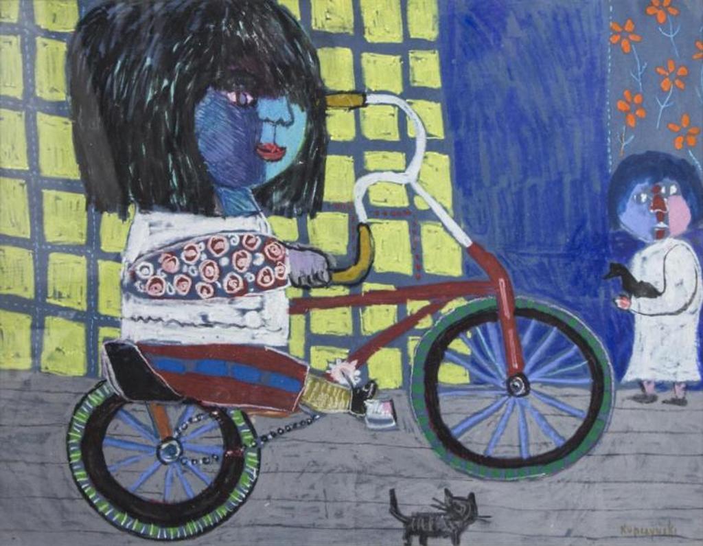 Zbigniew Stanley Kupczynski (1928) - Girl Riding a Bike