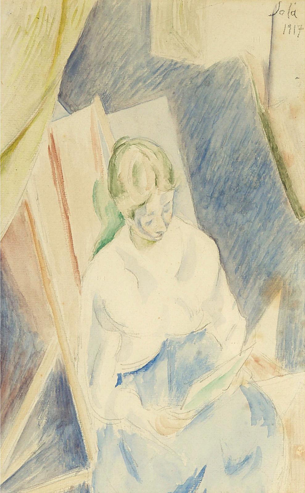 Léon Solà - Woman Reading, 1917