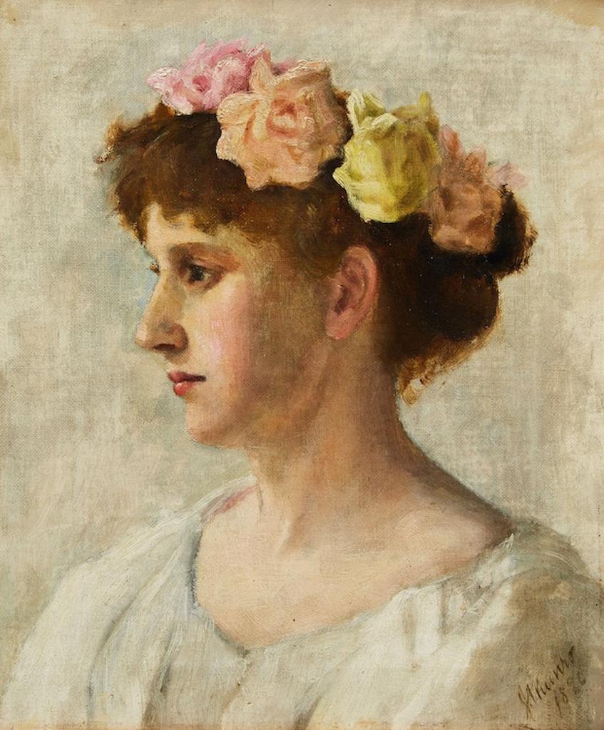 Sarah Jean Munro MacLean (1873-1952) - Portrait of a Lady with Flower Crown