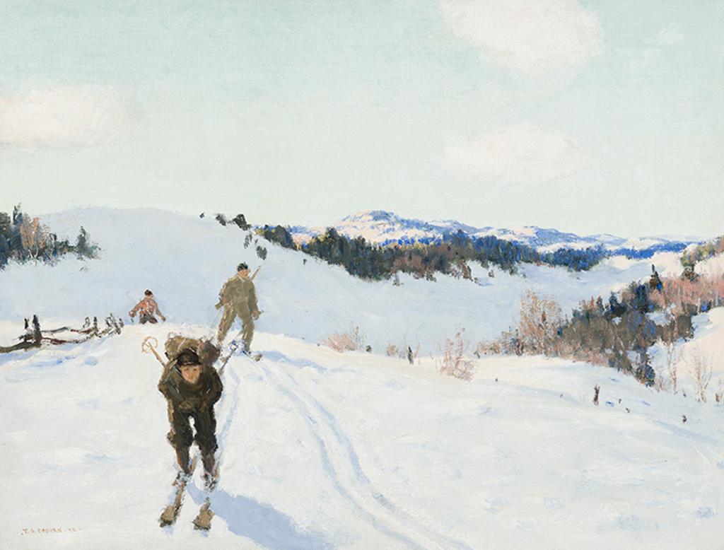 Frederick Simpson Coburn (1871-1960) - Cross-Country Skiing in the Laurentians