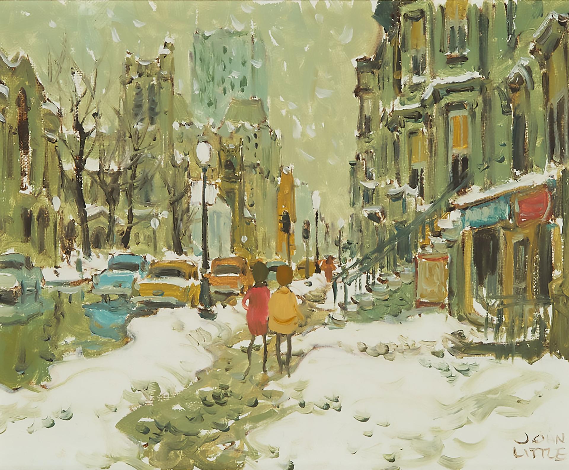 John Geoffrey Caruthers Little (1928-1984) - Sherbrooke St. From Guy, Montreal, 1964