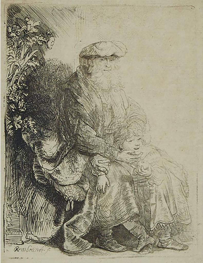 Rembrandt Harmenszoon van Rijn (1606-1669) - Abraham Caressing Isaac, Circa 1637 [new Ho., 165 Iii (Of Iv); Bartsch, 33; White-Boon, 33]