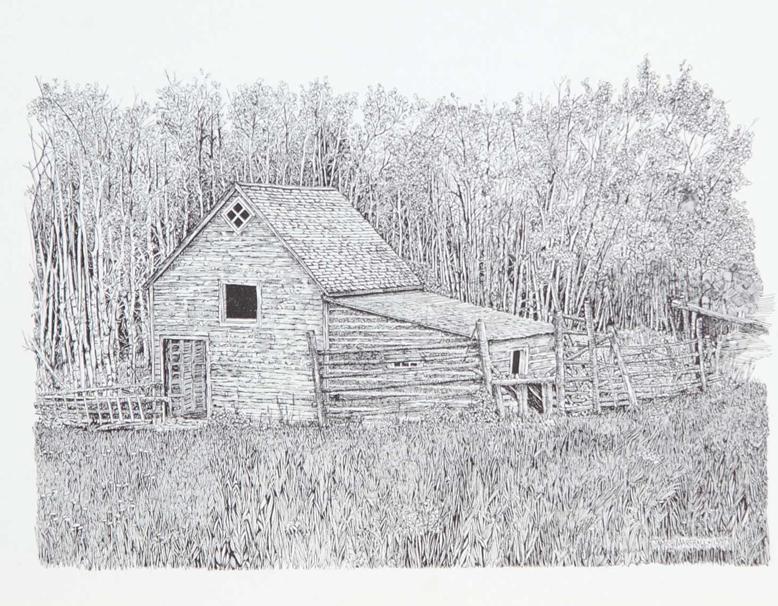 James Marshall - Untitled - Barn in the Woods