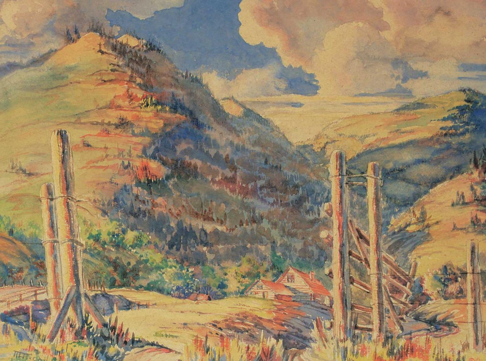 Marion Florence S. MacKay Nicoll (1909-1985) - Untitled - View of Our Ranch