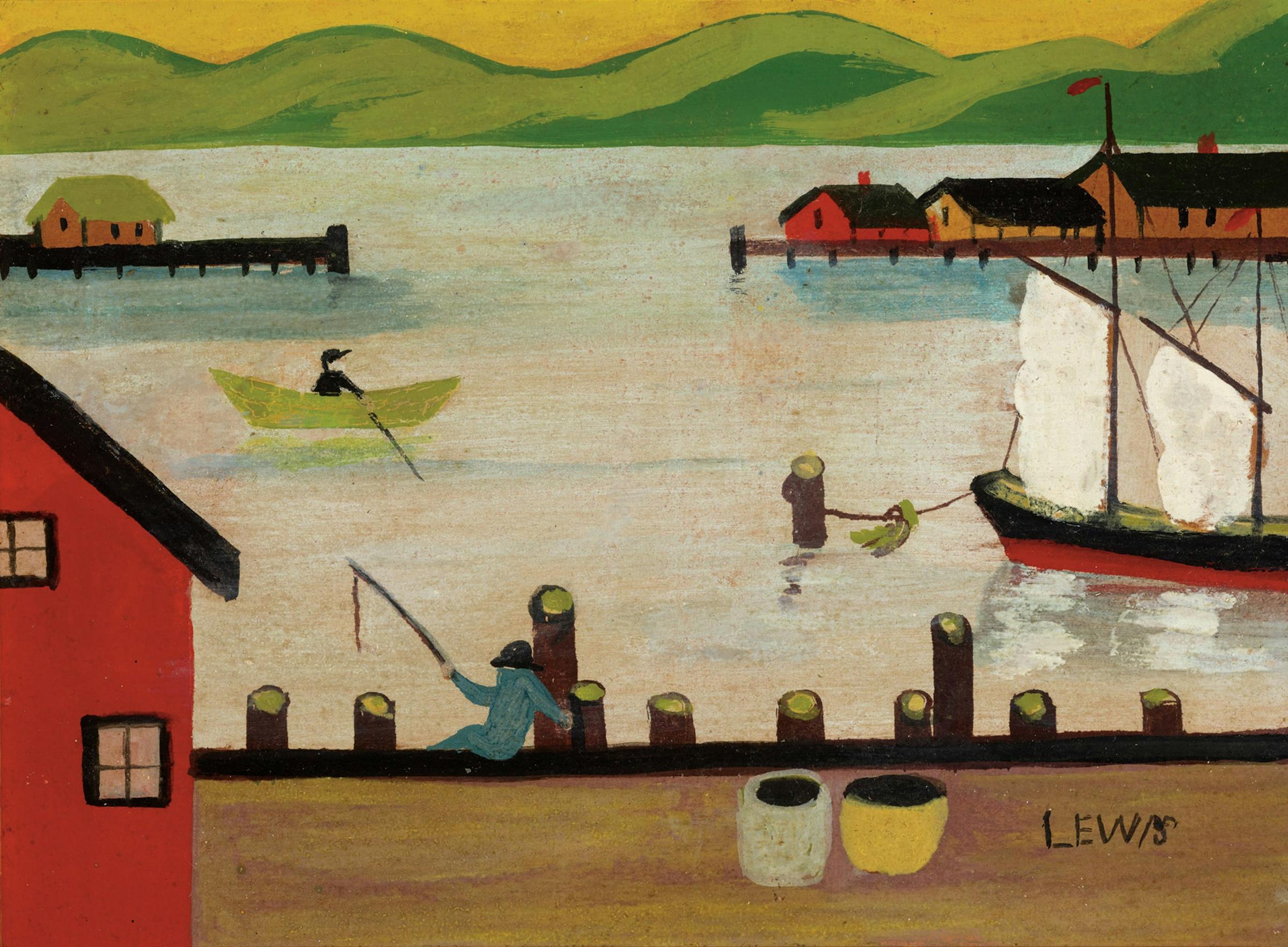 Maud Kathleen Lewis (1903-1970) - Two Fishermen, circa 1935-1940